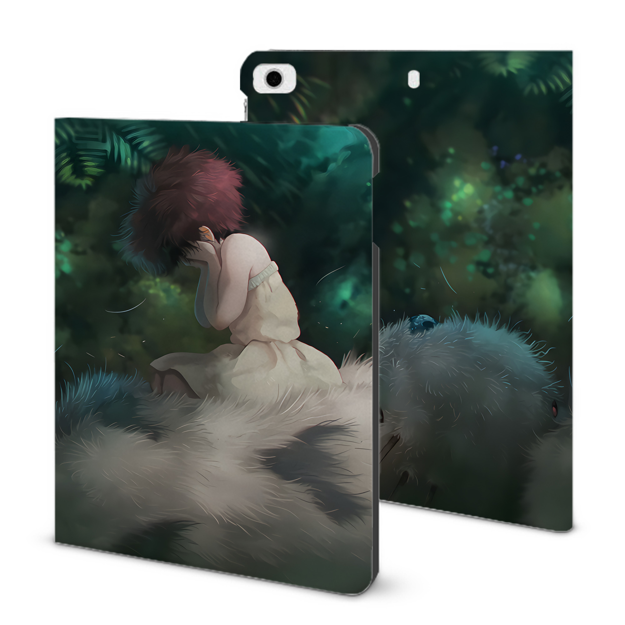 （画像用） となりのトトロ 草壁メイ 草壁サツキ My Neighbor Totoro Satsuki Kusakabe Mei Kusakabe IPad ケース ブック型 PUレザー TPU 耐衝撃 軽量 薄型 ペン収納なし 全面保護 IPad 各モデル対応